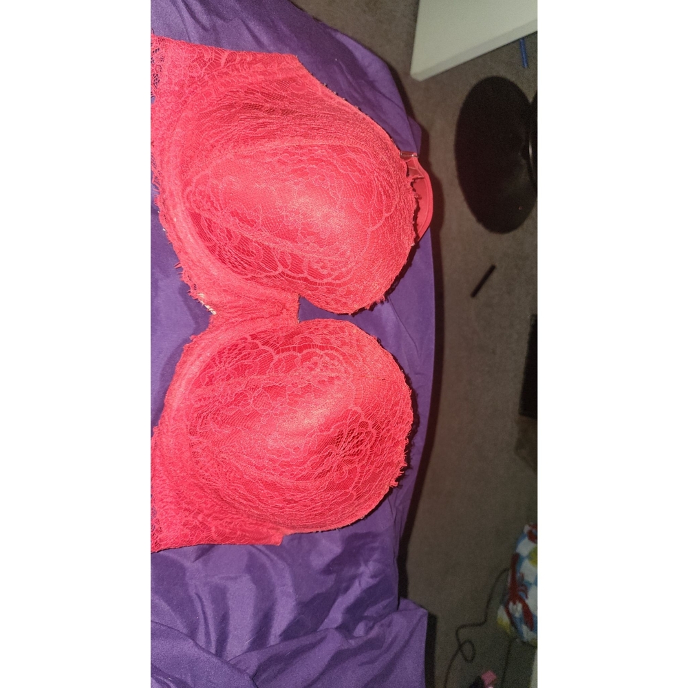 Lace Push-Up Bra in Coral Red - Women Other Bras